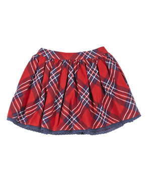 Pure Cotton Checked Skater Skirt (1-7 Years) Image 2 of 3