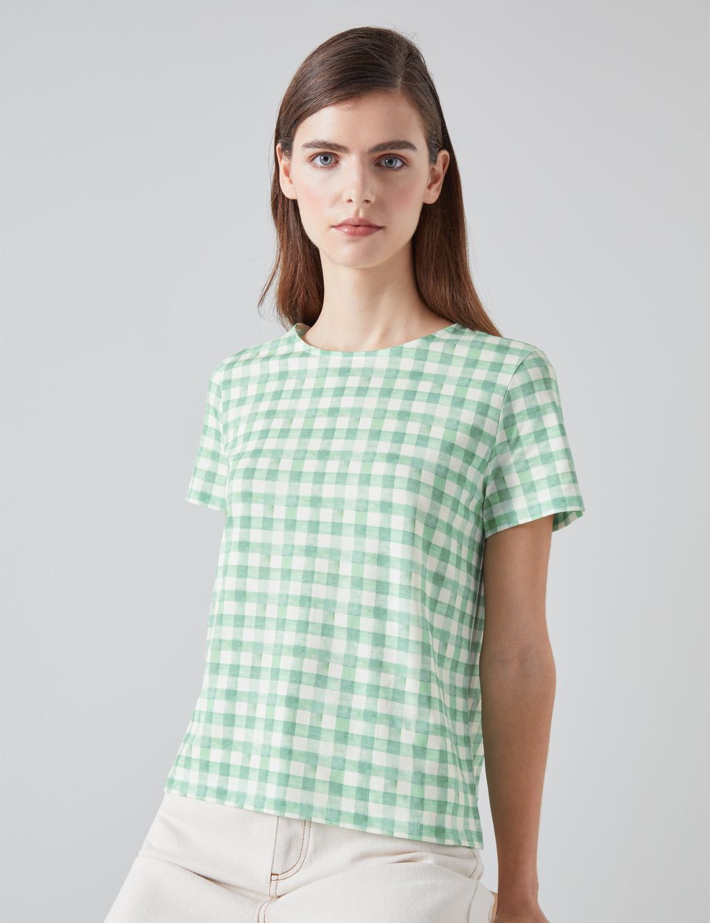 Pure Cotton Checked T-Shirt 2 of 4
