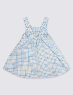 Pure Cotton Checked Woven Dress Image 2 of 3