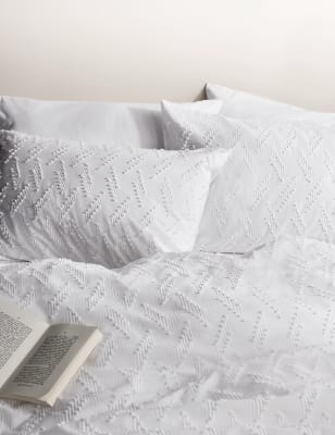 Pure Cotton Chevron Textured Bedding Set M S