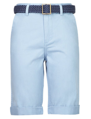 Pure Cotton Chino Shorts with Belt (5-14 Years) Image 2 of 4