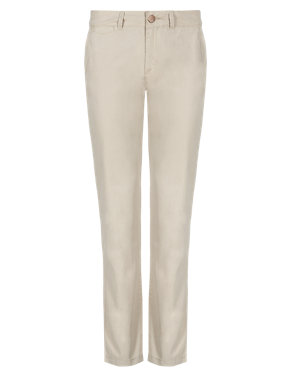 Pure Cotton Chino Straight Leg Trousers Image 2 of 5
