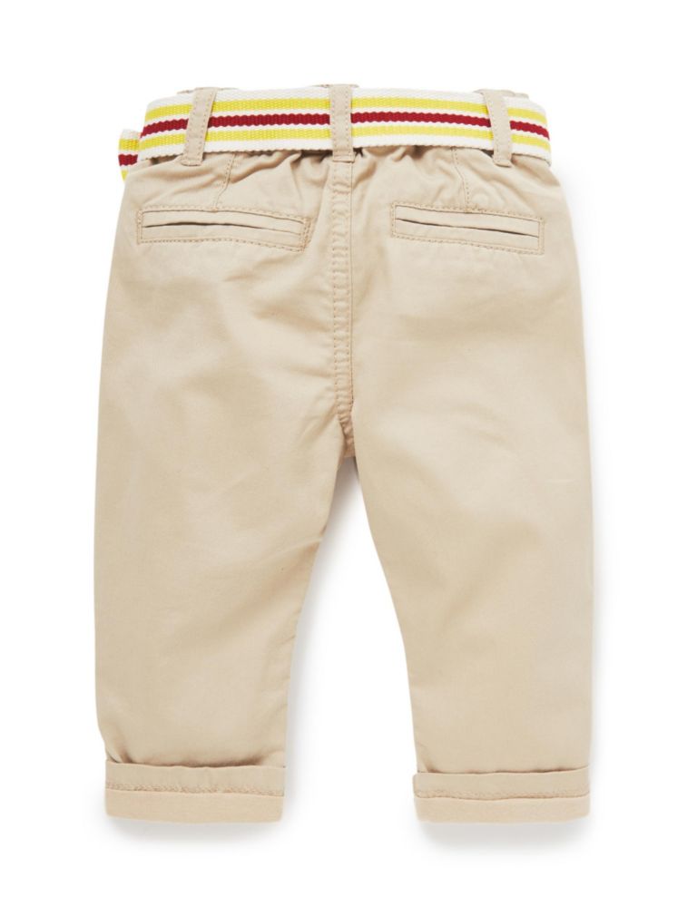 Pure Cotton Chinos with Belt 2 of 3