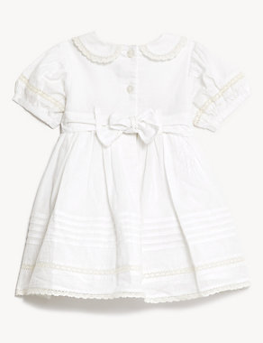 Pure Cotton Christening Dress (7lbs-1 Yrs) Image 2 of 3