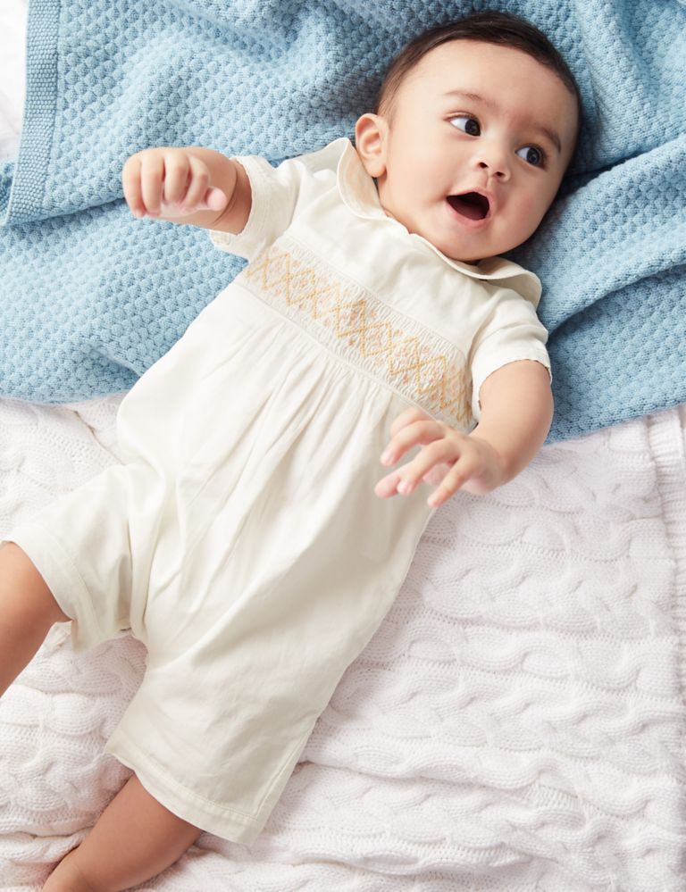 Pure Cotton Christening Romper (7 lbs - 1 Yr) 6 of 7
