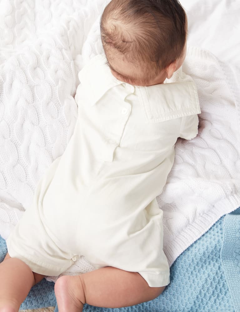 Pure Cotton Christening Romper (7 lbs-1 Yr) 7 of 7