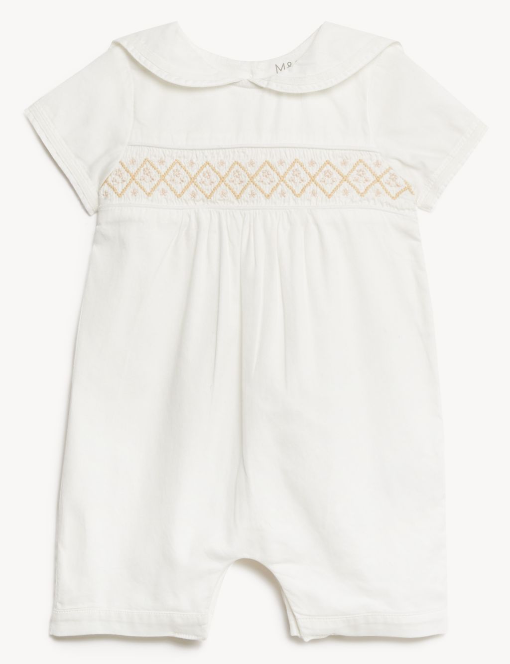 Pure Cotton Christening Romper (7 lbs-1 Yr) 1 of 7
