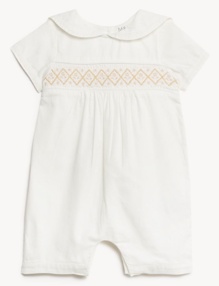 Pure Cotton Christening Romper (7 lbs-1 Yr) 2 of 7