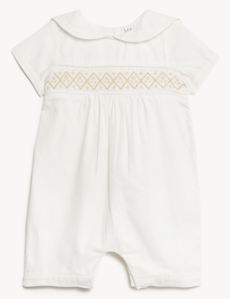 Pure Cotton Christening Romper (7 lbs-1 Yr) 2 of 7