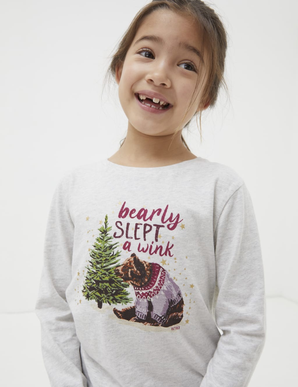 Pure Cotton Christmas Bear Pyjamas  (3-13 Yrs) 4 of 4