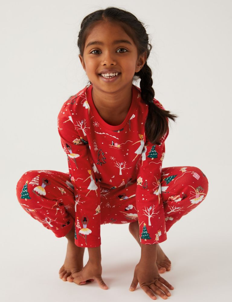 Pure Cotton Christmas Fairy Pyjamas (12 Mths - 7 Yrs) 1 of 5
