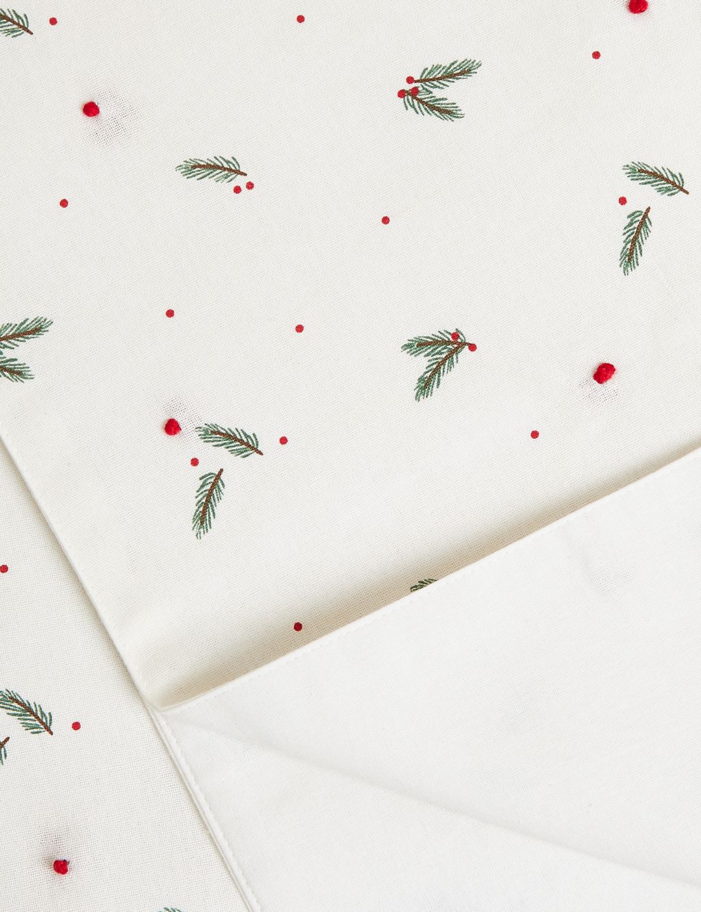 Pure Cotton Christmas Holly Table Runner 2 of 3