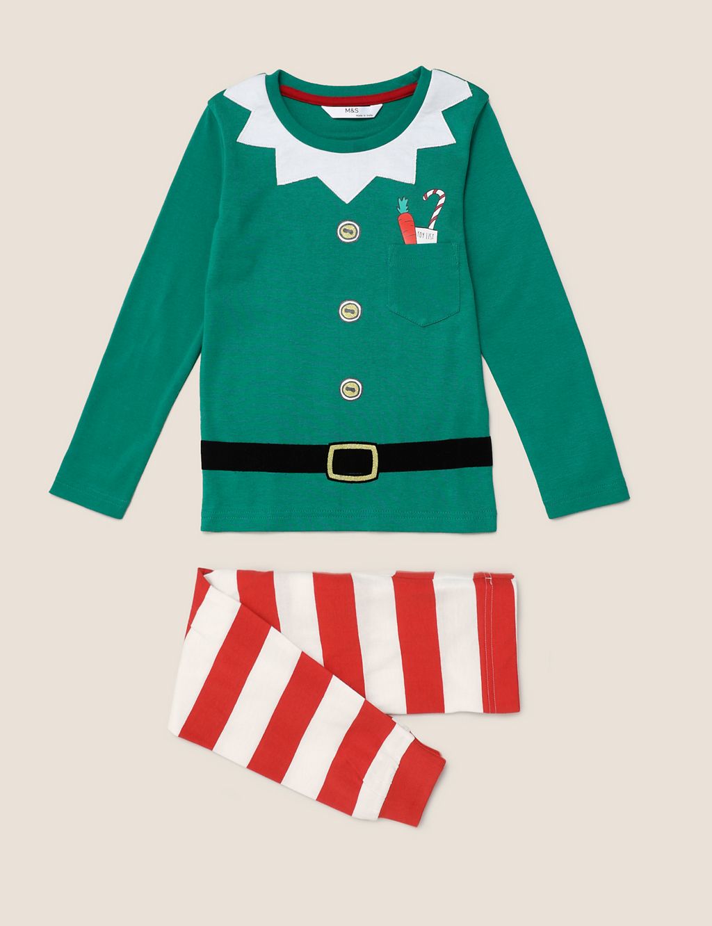 Pure Cotton Christmas Pyjama Set (1-7 Yrs) 1 of 6
