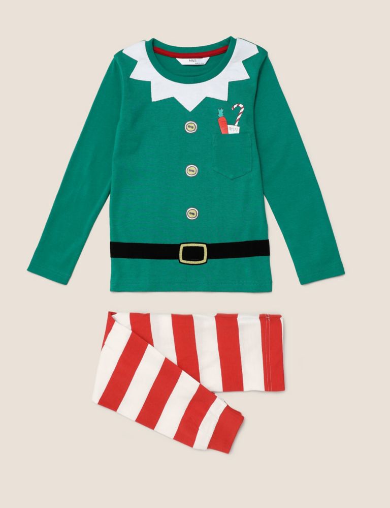 Pure Cotton Christmas Pyjama Set (1-7 Yrs) 2 of 6