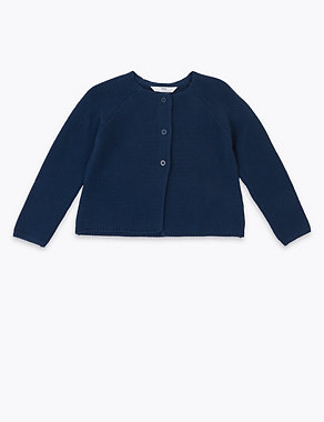 Pure Cotton Chunky Cardigan (2-7 Yrs) Image 2 of 4