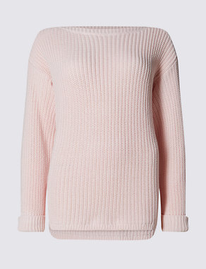 Pure Cotton Chunky Knit Jumper Image 2 of 3
