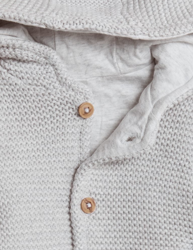 Pure Cotton Chunky Knitted Cardigan (0-3 Yrs) 4 of 6