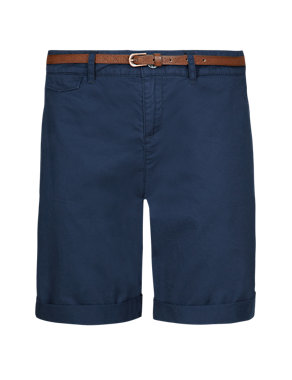 Pure Cotton City Shorts with Belt Image 2 of 5