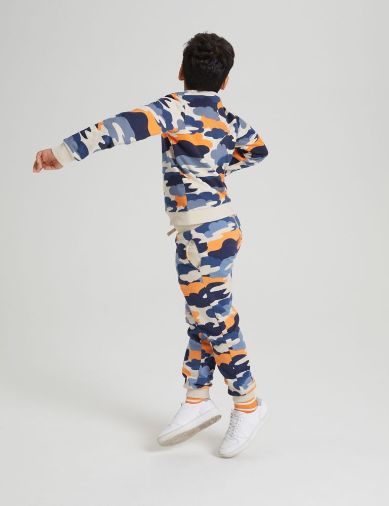 Pure Cotton Cloud Print Joggers (2-10 Yrs) 2 of 3