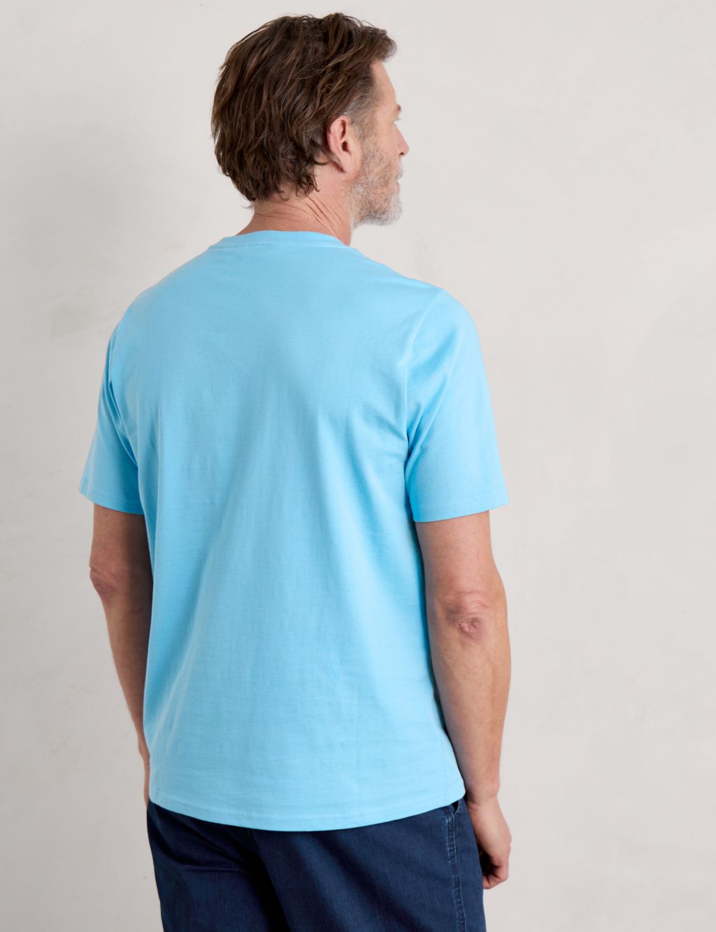 Pure Cotton Coastal Print Crew Neck T-Shirt 1 of 5