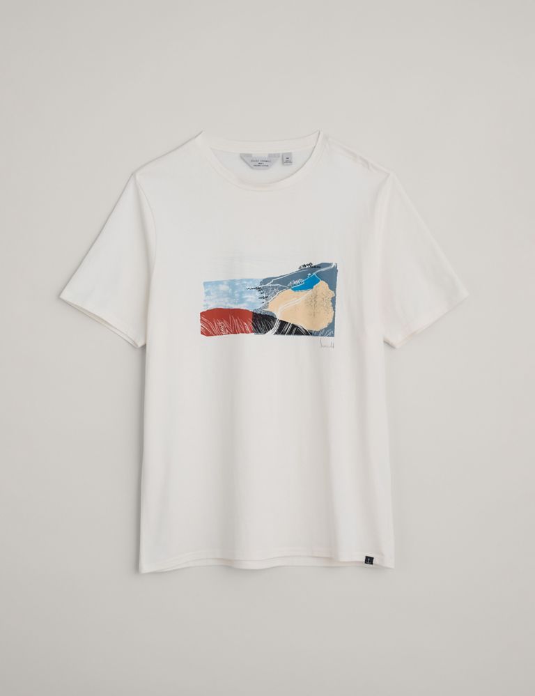 Pure Cotton Coastal Print Crew Neck T-Shirt 5 of 5