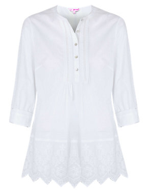 Pure Cotton Colette Embroidered Blouse Image 2 of 3