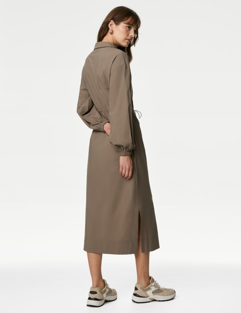 Pure Cotton Collared Midi Shirt Dress 4 of 4