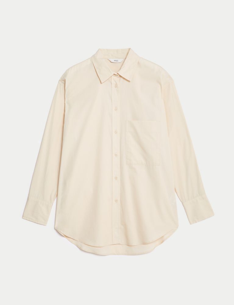 Pure Cotton Collared Oversized Shirt 2 of 5