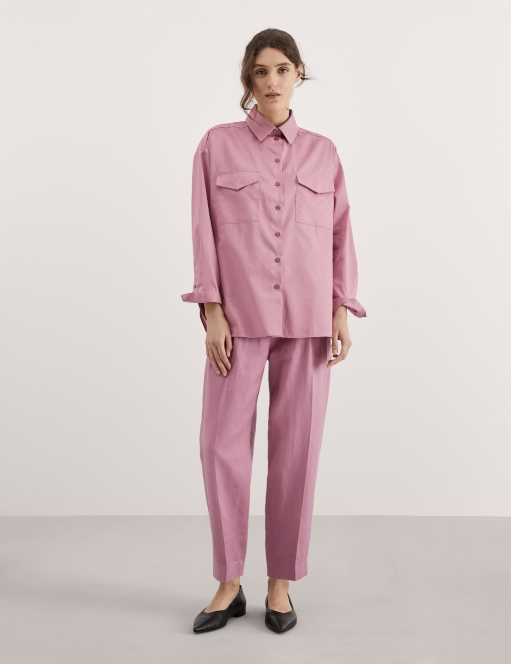 Marine Ease: Cotton Collared Relaxed Top 82191