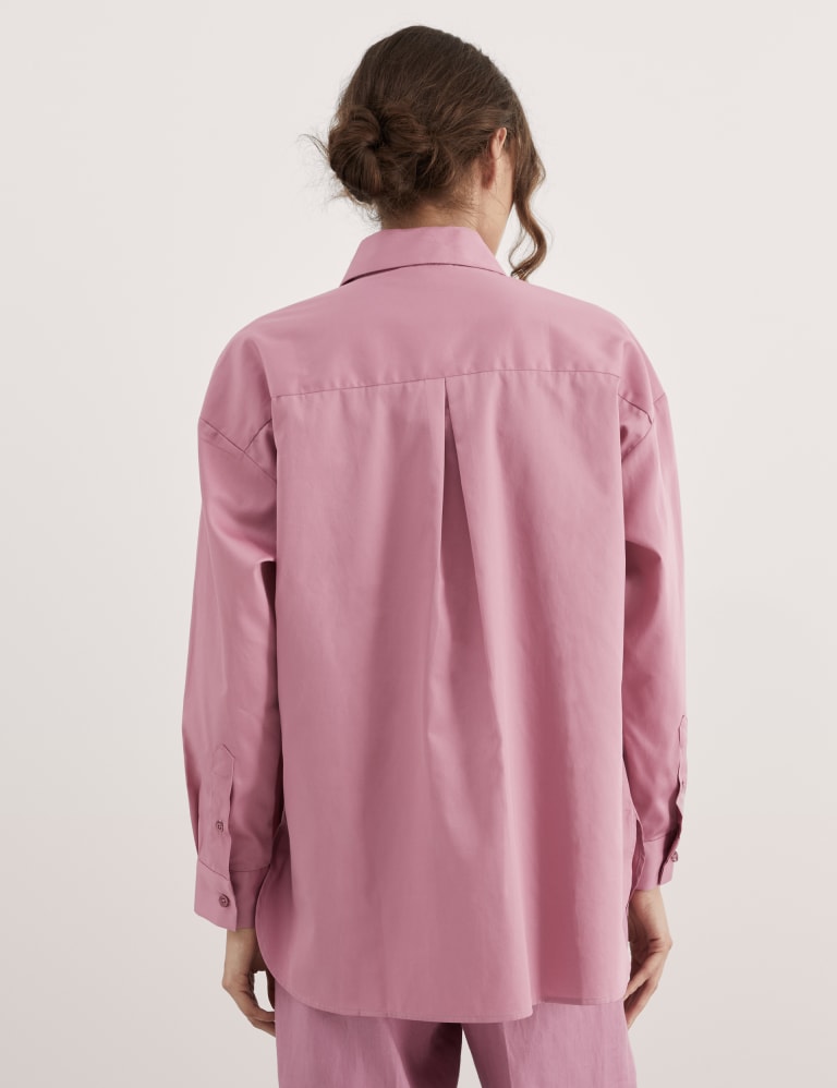 Zucchini Ease: Cotton Collared Relaxed Top 82193