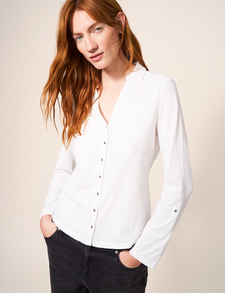 Pure Cotton Collared Shirt White Stuff M&S