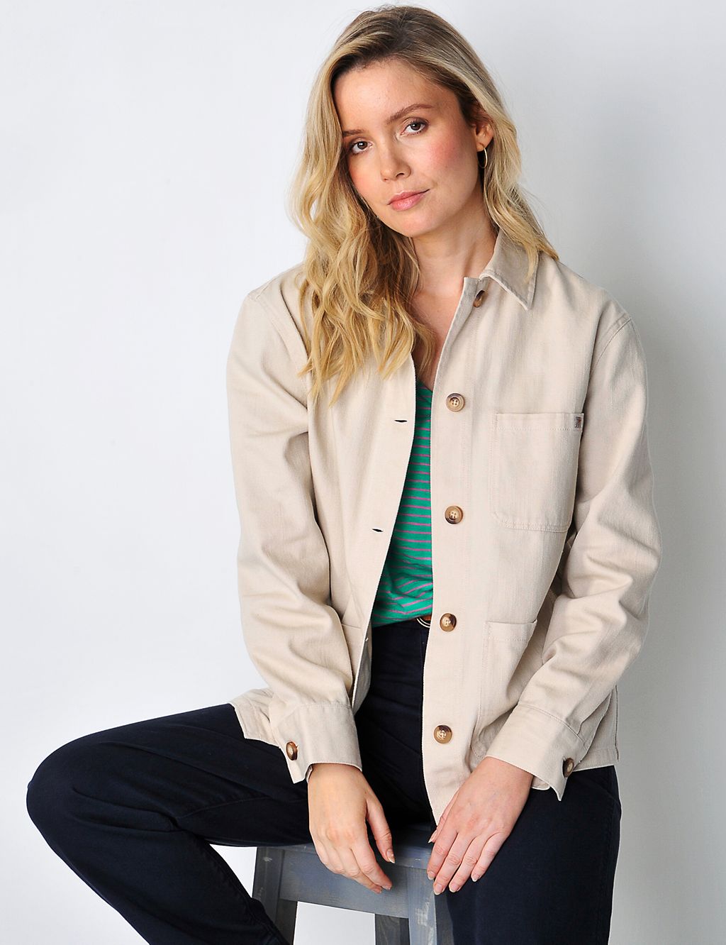 Pure Cotton Collared Utility Jacket 3 of 5