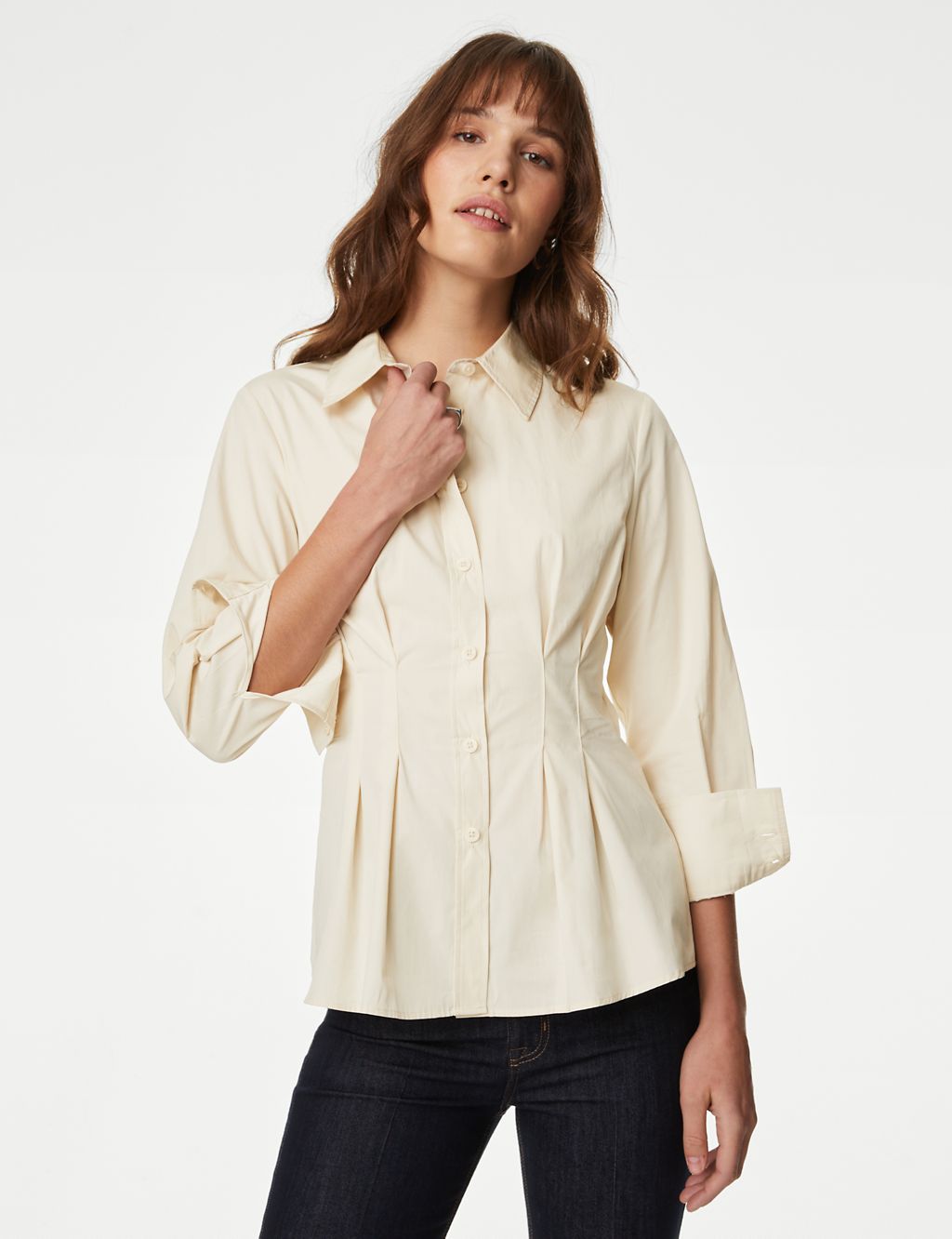 Pure Cotton Collared Waisted Shirt 4 of 6