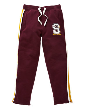 Pure Cotton Collegiate Joggers (5-14 Years) Image 2 of 5