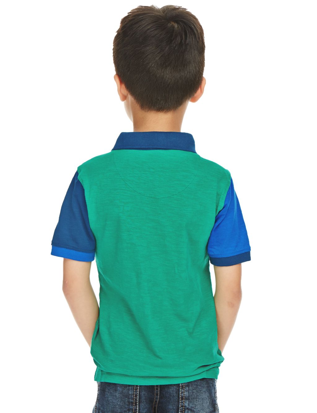 Pure Cotton Colour Block Polo Shirt (1-7 Years) 2 of 4