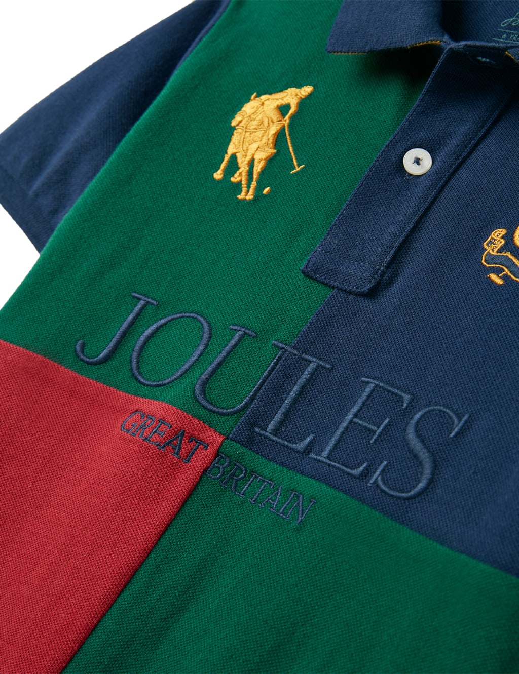Pure Cotton Colour Block Polo Shirt 2 12 Yrs