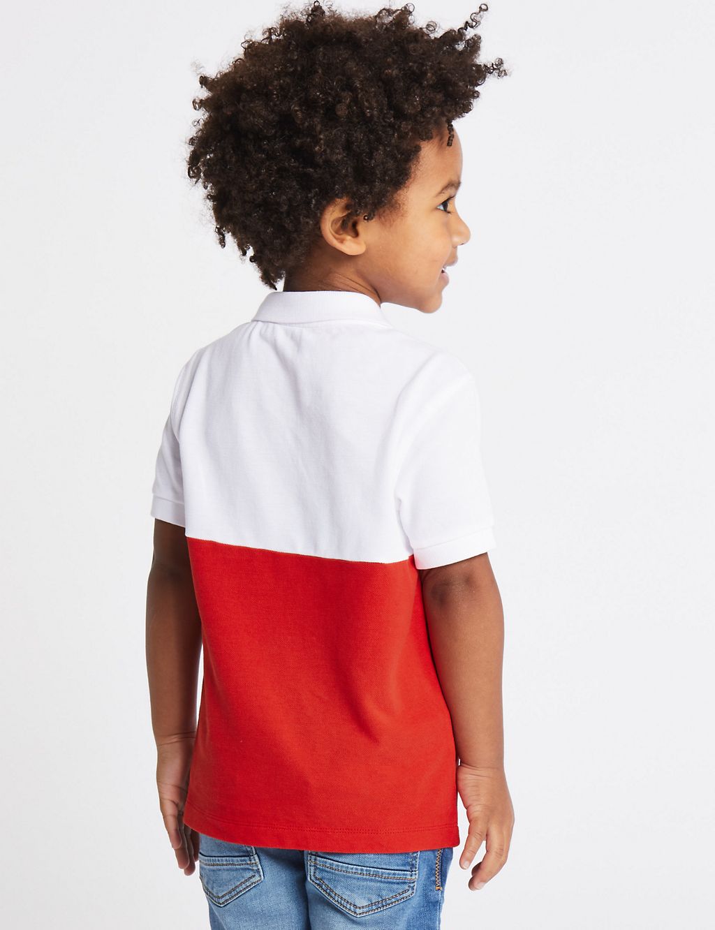 Pure Cotton Colour Block Polo Shirt (3 Months - 7 Years) 2 of 4