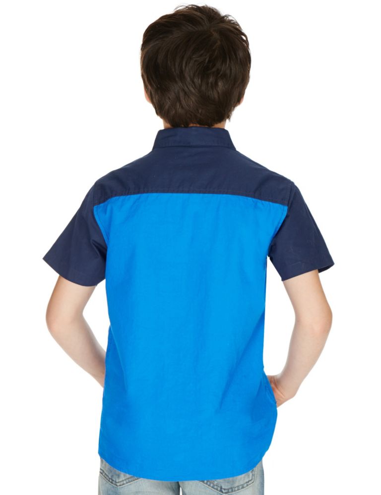 Pure Cotton Colour Block Shirt (5-14 Years) 3 of 3