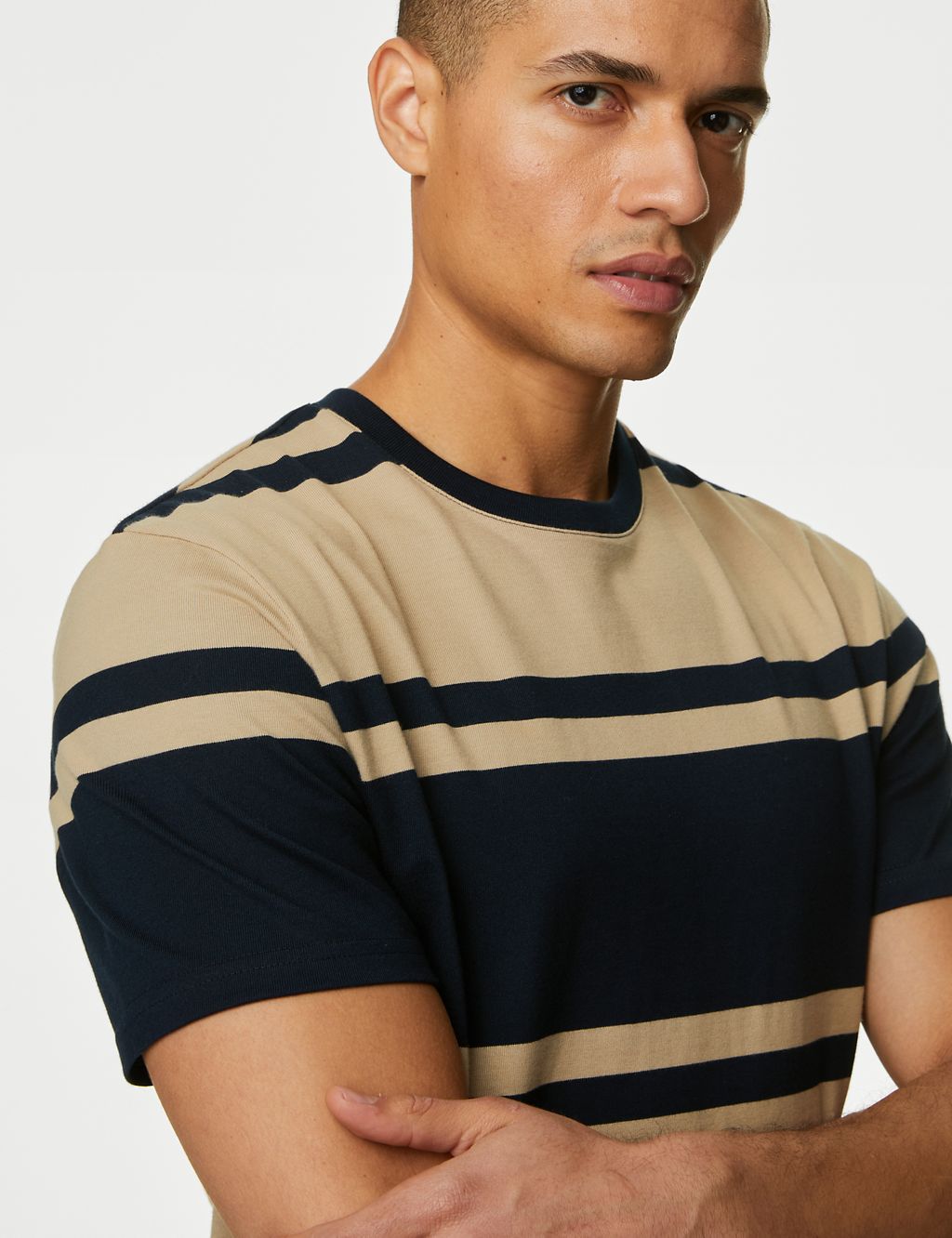 Pure Cotton Colour Block Striped T-Shirt 4 of 5