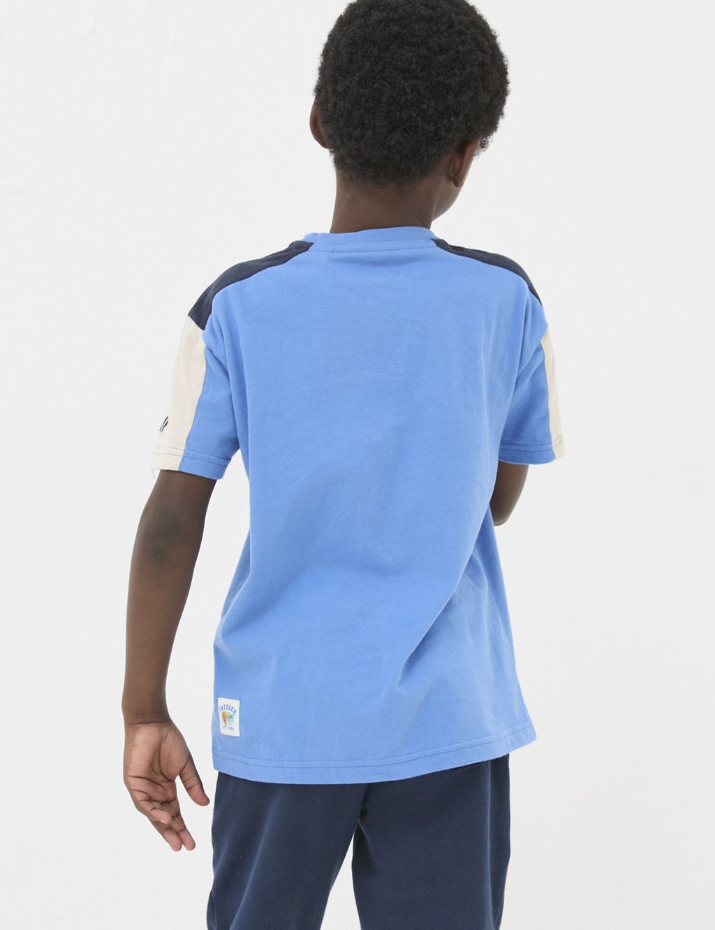 Pure Cotton Colour Block T-Shirt (3-13 Yrs) 2 of 4