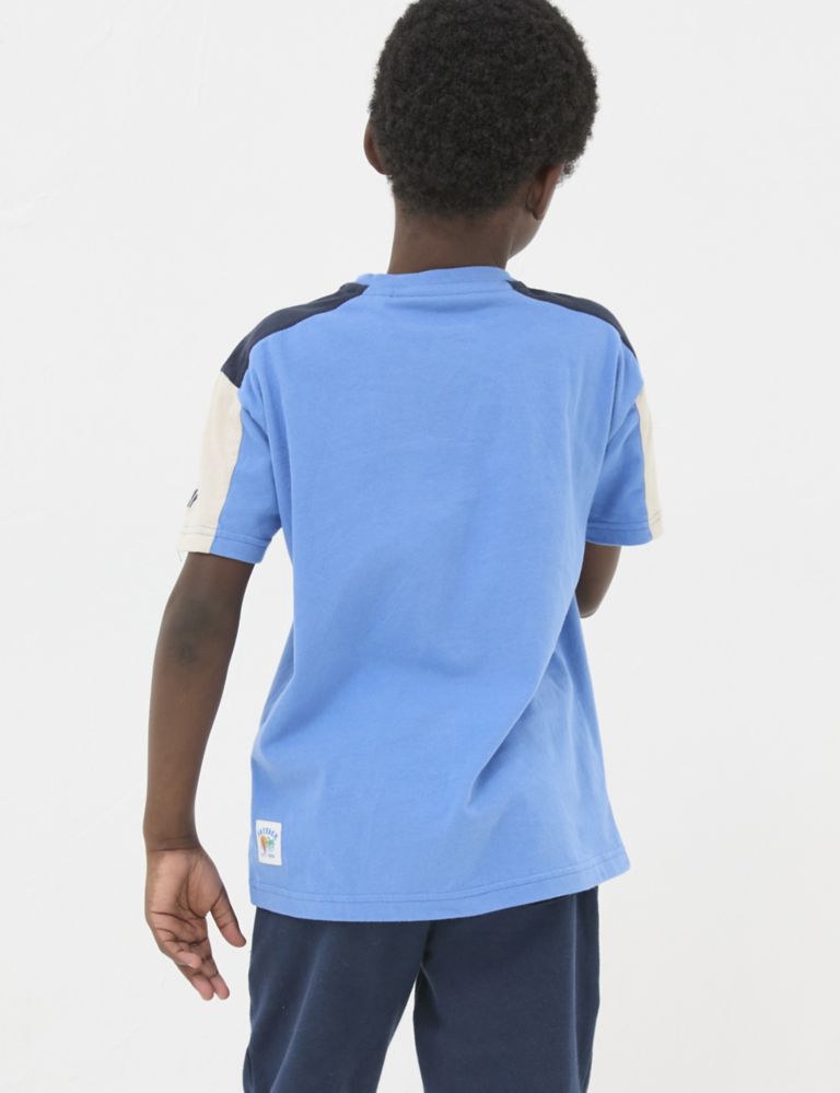 Pure Cotton Colour Block T-Shirt (3-13 Yrs) 3 of 4