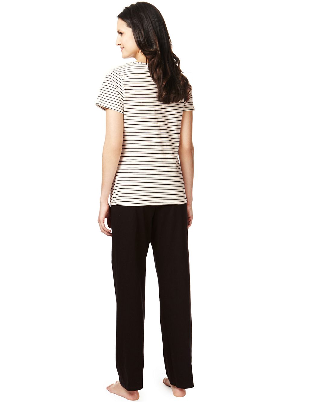 Pure Cotton Cool Comfort™ Monochrome Striped Pyjamas 2 of 5