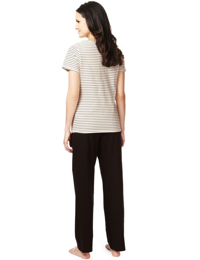 Pure Cotton Cool Comfort™ Monochrome Striped Pyjamas 3 of 5