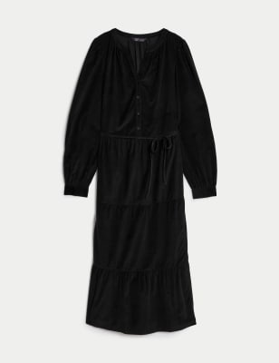 Long tiered sales dress with sleeves