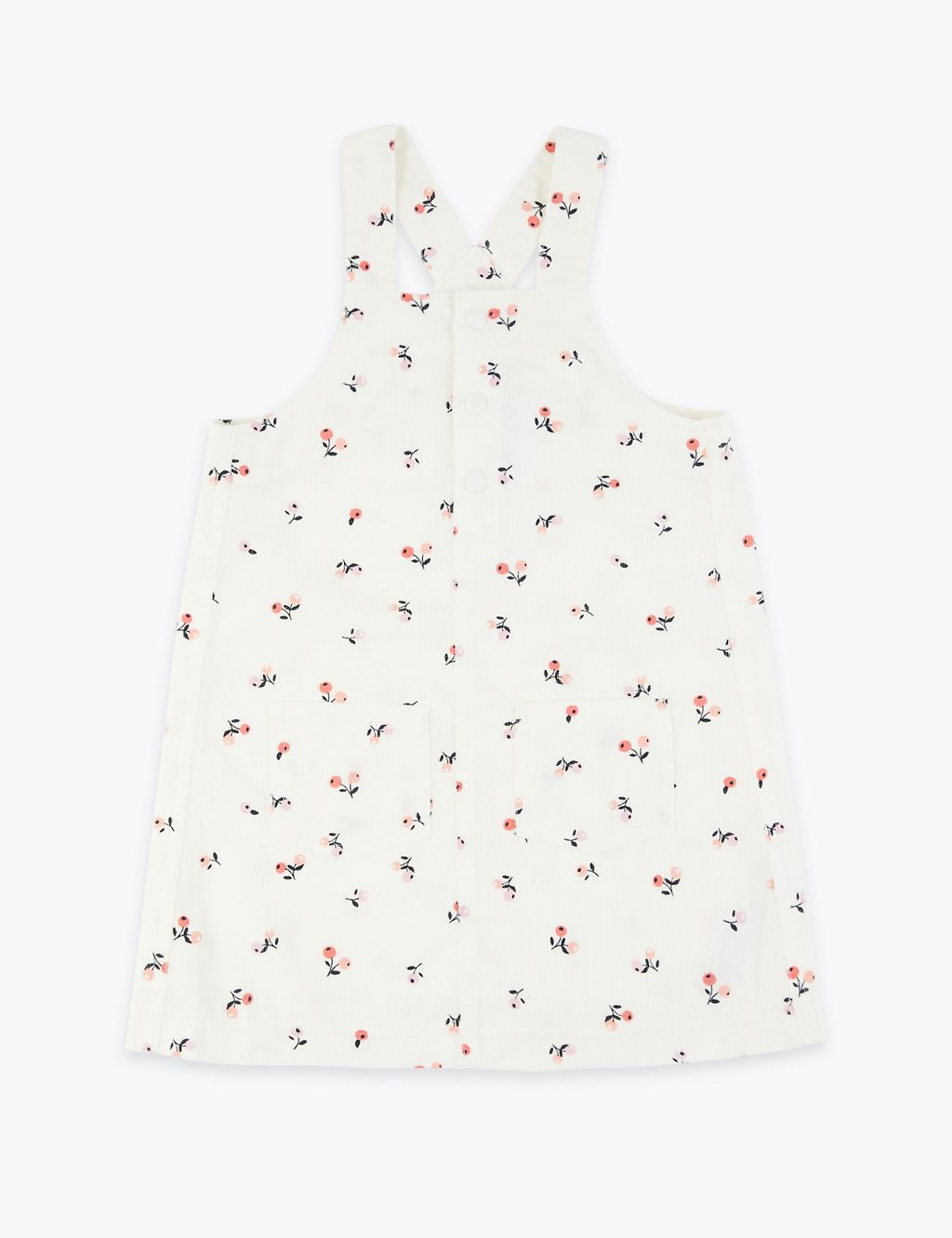 Pure Cotton Cord Floral Pinny Dress (3 Months - 7 Years) 1 of 4