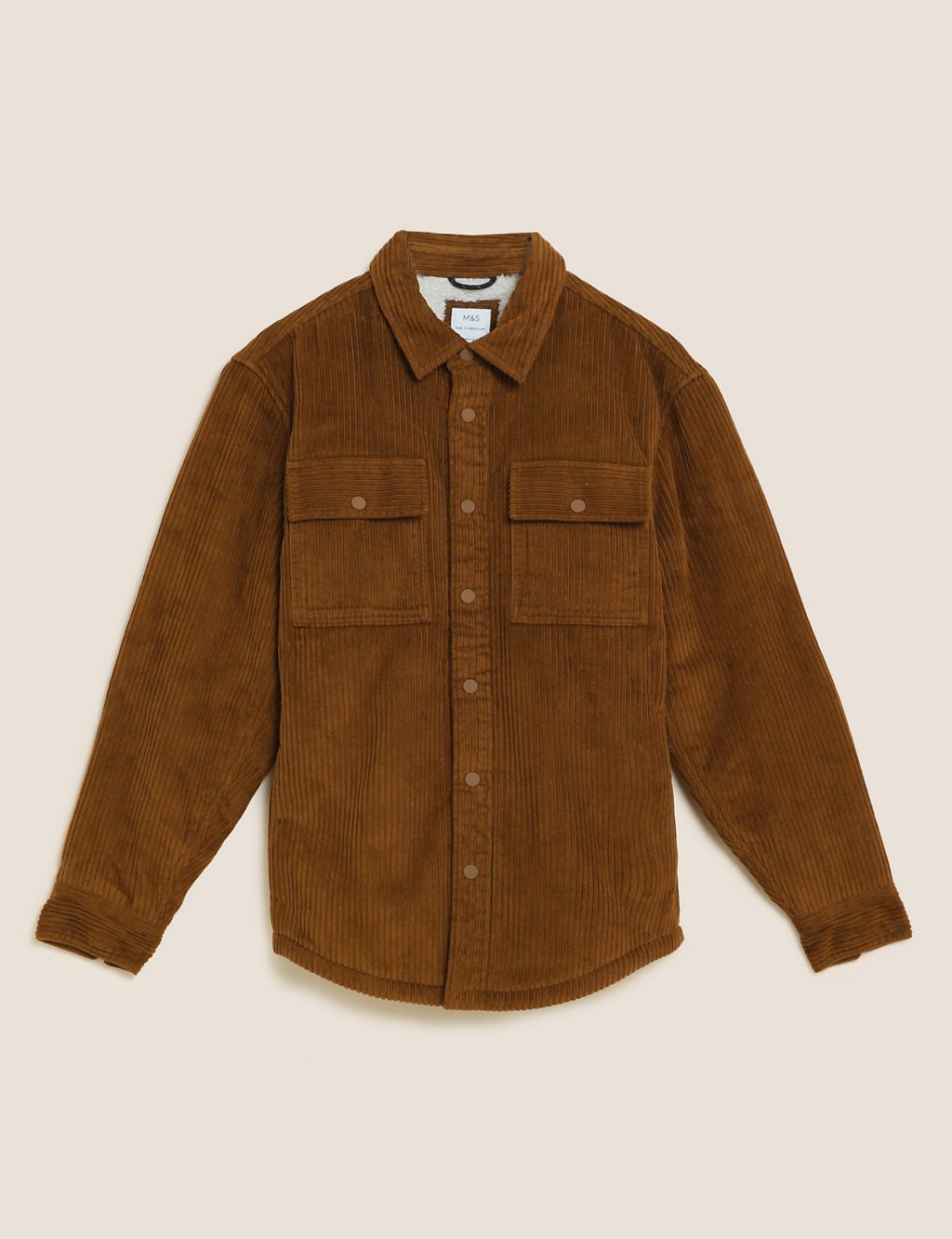 Pure Cotton Corduroy Borg Lined Shacket 1 of 4