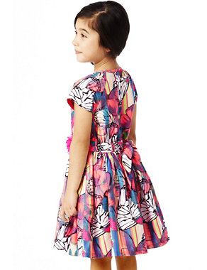 Pure Cotton Corsage Butterfly Print Dress Image 2 of 3