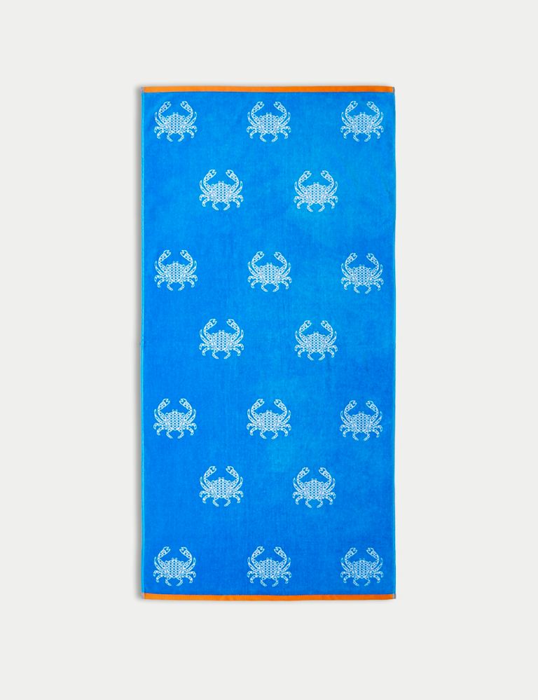 Pure Cotton Crab Beach Towel 1 of 4