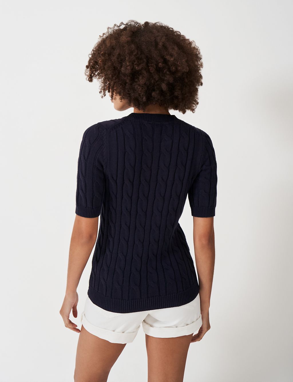 Pure Cotton Crew Neck Cable Knit Top 4 of 5
