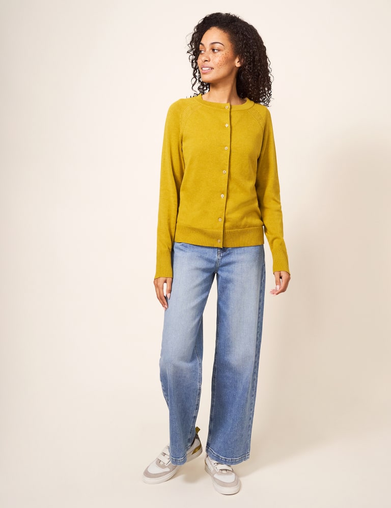 Pure Cotton Crew Neck Cardigan | White Stuff | Mu0026S